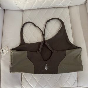 FP Movement NWT Large Charcoal Dark Brown Combo Longline Sports Bra $58 Retail